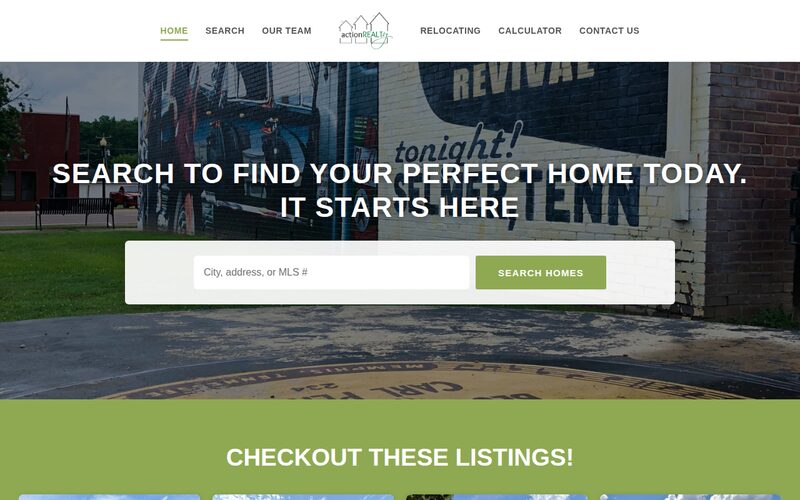 Action Realty of McNairy website built by We Made It Marketing